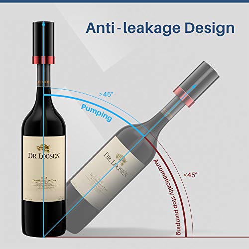 Quntis Electric Wine Bottle Stopper, Automatic Vacuum Wine Saver, Wine Bottle Plug with Silicone, Reusable Wine Corks, Decorative Wine Preserver, Bottle Sealer Keeps Wine Fresh, Best Gift Accessories - Thumbnail 5