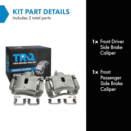 Image of TRQ Front Driver and Passenger Side Brake Caliper Set Caliper Brackets Compatible with 2013-16 Hyundai Veloster Turbo