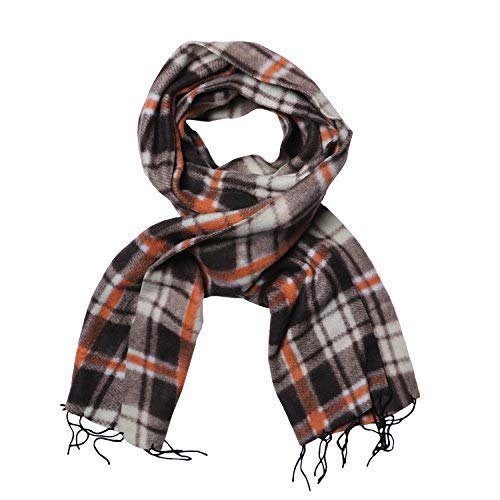 JMP Men's and Women's Checkered Fleece Muffler Cum Scarf (Brown, Free Size)-image-13
