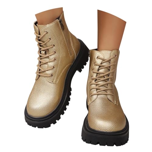 Bottes de combat dorées à lacets et semelle crantée pointure 39.5 - 4