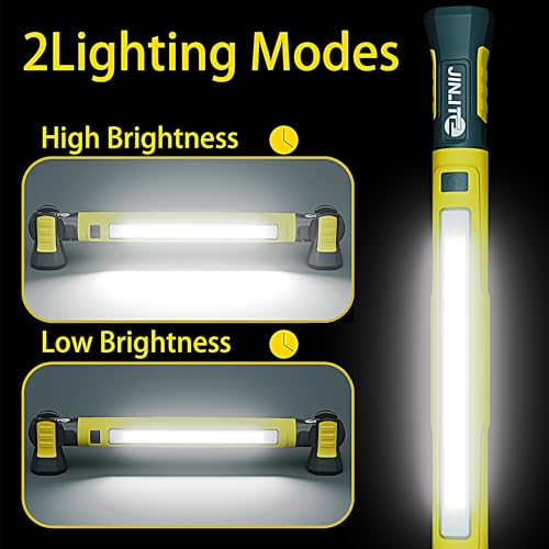 JINLITE Magnetic Work Light - 3000LM Rechargeable LED Work Light Bar, 5200mAh Under Hood Mechanic Light for Garage, Workshop, Vehicle Inspection (1 Pack, Yellow) by JINLITE - Used condition - Image 6