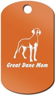 Great Dane Mom Engraved Keychain/GI Tag Mister Petlife German Mastiff v2 Orange