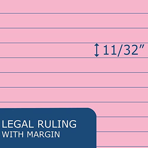 Roaring Spring Enviroshades Recycled Legal Pads, 3 Pack, 8.5" X 11.75" 50 Sheets, Pink #TOP3