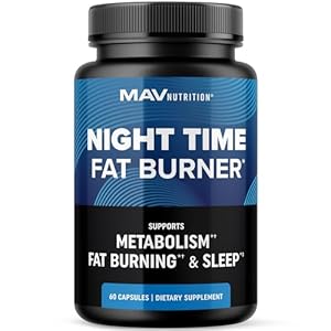 Night Time Fat Burner for Weight Loss Support & Sleep Aid | Appetite Suppressant, Carb Blocker, Overnight Metabolism Booster for Stomach Fat Burner & Night Shred with Melatonin | Non-GMO, Vegan 60ct