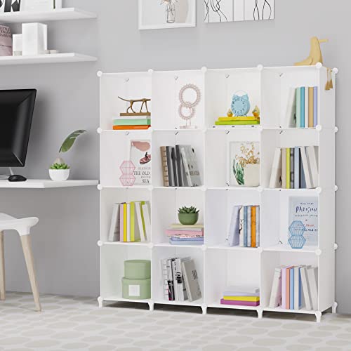 Homidec 16-Cube Storage Shelf, Storage Bookcase Bookshelf With Metal Hammer, Storage Cubes Organizer Cabinet For Kids, Closet, Bedroom, Bathroom, (11.8X11.8X11.8 Inch) #TOP1