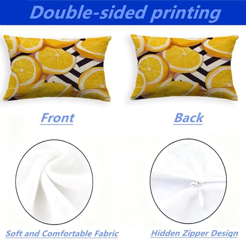 Housse de coussin jaune oreiller 40x80cm taie rectangulaire salon décoration maison