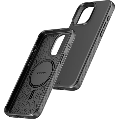 REBEL Air Case for iPhone 15 Pro Max [Air² Series] Strong MagSafe Compatible, Grippy Sides, Slim & Lightweight TPU Cover, Protective Corners, Raised Lens Ring, 6.7 Inch Phone 2024 (Black) by REBEL - Used condition - Image 6