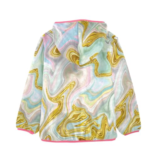 OTVEE Neon Colorful Golden Marble Kids Hoodie Jacket Fall Spring Full Zip Warm Outwear Coat2