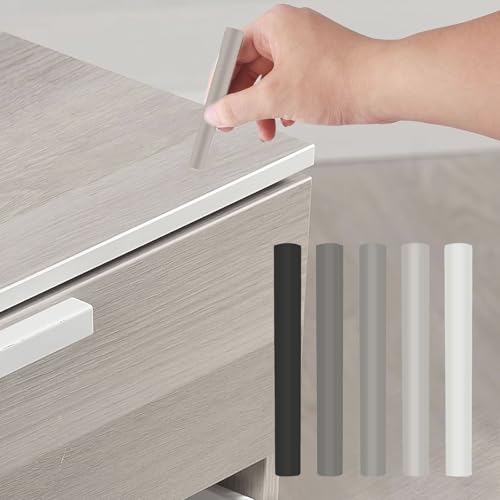 5 Stück Laminat Reparaturset, Holzwachs Reparatur WachsstäBchen, Weiß Grau Schwarz Parkett Reparaturset, Holz Reparaturset Set FüR Kratzer Und LöCher, MöBel Laminat Boden