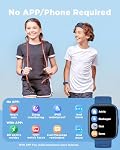 BIGGERFIVE Smart Watch for Kids, 1.8" Fitness Tracker Watch Pedometer, Heart Rate, IP68 Waterproof, Sleep Monitor, Calorie Step Counter, 5 Puzzle Games with/Without APP for Girls Boys Teens 5-16