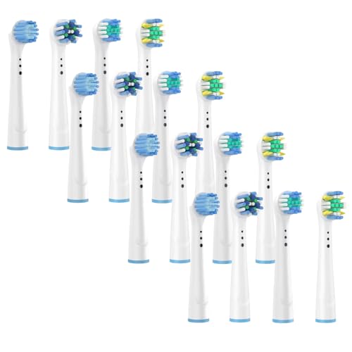 16 Brossettes de Rechange Compatible Braun Oral-b – 4 Types : CrossAction, Precision, Interdental, Sensitive