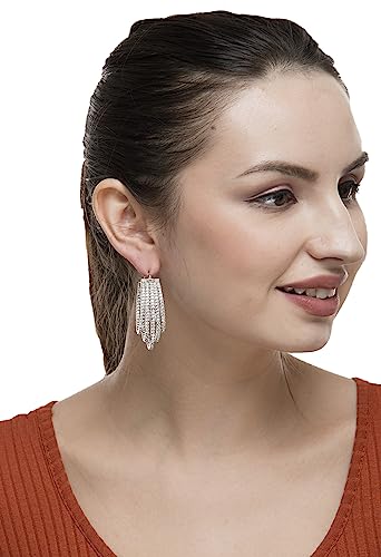 Auraa Trends Rhodium Plated American Diamond Zircon Silver Earring Set For women and Girls - Image 2