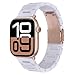 V-MORO Resin Strap Compatible with Apple Watch Band 38mm 40mm iWatch Series 5/4/3/2/1 with Stainless Steel Buckle Replacement Wristband Women Girl Men(White-Tone, 38mm/40mm)