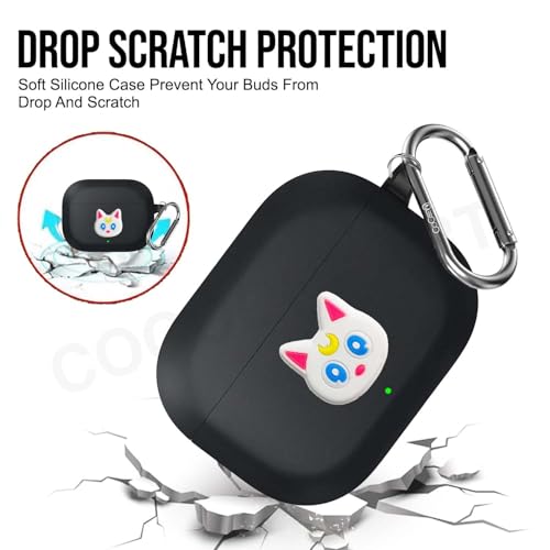 Image of Soft Silicone Case Cover Compatible for OnePlus Nord Buds 3r (White Cat)