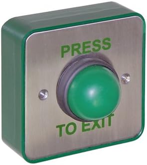 AEB29 surface st/steele green dome 'PRESS TO EXIT' IP66 rated button