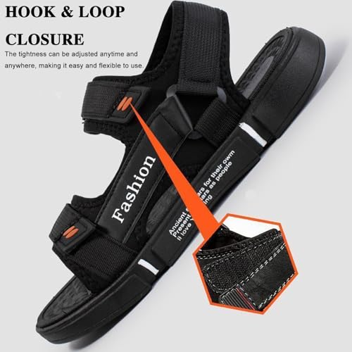 Mens Fashion Flat Sandals Lightweight Comfortable Open Toe Walking Sandals Non Slip Soft Sole Summer Casual Beach Water Shoes3