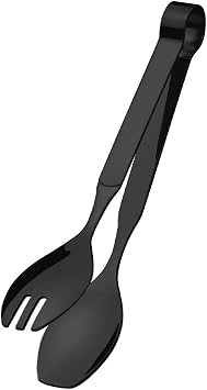 AMEFA Buffet Serving Tongs, Tongs for Pasta and Salads, Serving Cutlery Dishwasher Safe Stainless Steel 18/10, Satined, Black, Length 20 cm