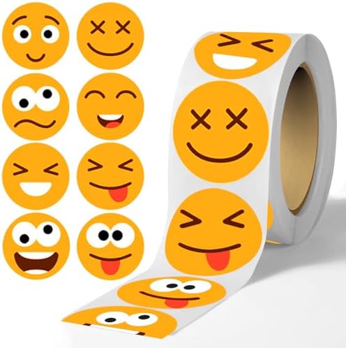 500Pcs Smiley Face Sticker Reward Stickers Rolls | Stickers for K...