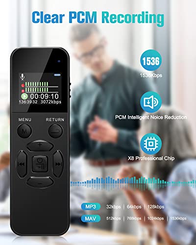 Vivaniir 64Gb Digital Voice Recorder With Playback, Voice Activated Recorder With 1536Kbps Pcm Clear Recording, Audio Recorder For Lecture Meeting Interview #TOP2