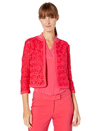 Anne Klein Women's Floral LACE MESH Cardigan, Cape Cod, 14
