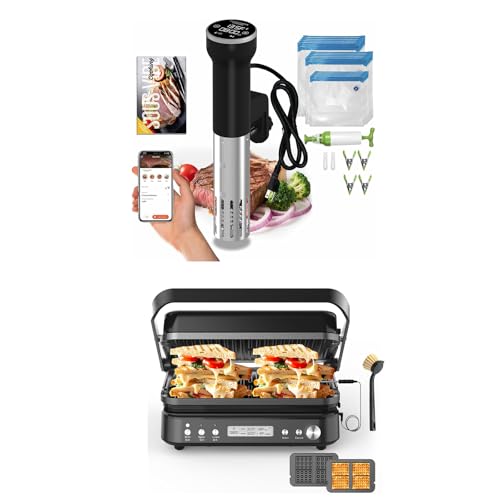 Image of Sous Vide Cooker WiFi Kit & 6 in 1 Indoor Grill & Electric Griddle with Meat Thermometer, PFAS Free Ceramic Nonstick