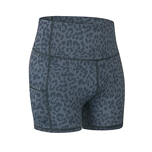 XUNRYAN Womens Workout Yoga Shorts High Waist Active Gym Stretchy Compression Seamless Camo Quick Dry Shorts with Pockets