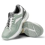 FitVille Extra Weit Tennisschuhe Damen Breit Hallenturnschuh Atmungsaktiv Training Schuhe für Tennis Badminton Walking Fitnessstudio Avocado Grün-Grau 38 EU Weit