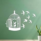 Oiseaux en cage 48x69.8cm Culture du tatouage Blanc