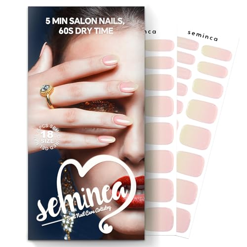 SEMINCA Semi Cured Gel Nail Strips-Fall winter nail stickers Glossy...