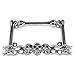 Ekimo Chrome Metal 3-D Skull Flame Bones Motorcycle License Plate Frame (For Motorcycle only)