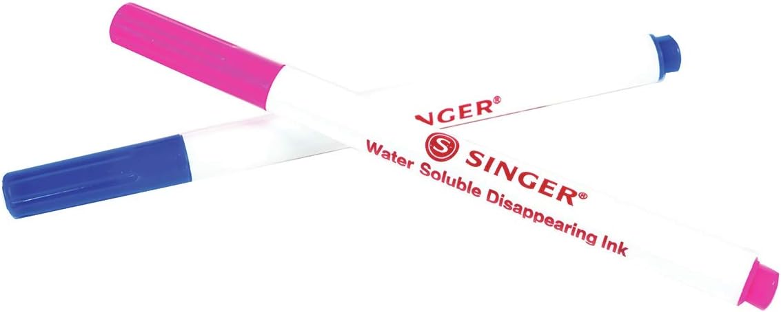 Singer 04371 Fine Point Disappearing Fabric Marking Pen, Pink and Blue, 2-Pack