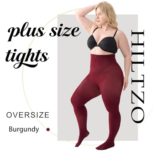 Image of Women's Plus Size Tights High Waist Sheer Semi Opaque Ultra-Soft Pantyhose XL, 2XL, 3XL, 4XL