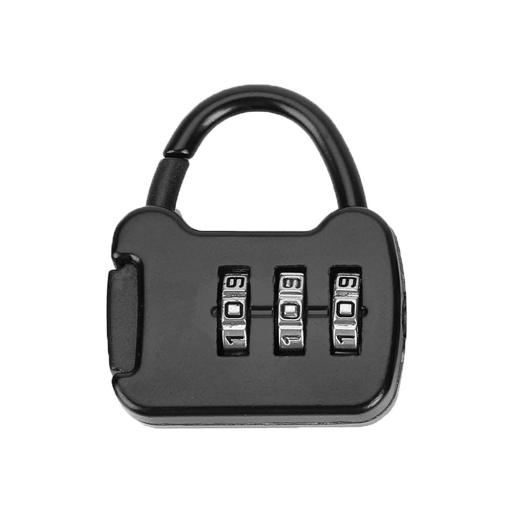 Suitcase Locks, 3 Digit Security Padlock Metal Suitcase Luggage Lock for Backpack Locker Multicolor(Black)