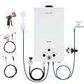 Tankless Water Heater Propane,2.64GPM 10L Outdoor Portable Water Heater,with 2 GPM Water Pump, Instant Propane Water Heaters with Digital Display Multi-Protection for Camping Trips Boat Cabins
