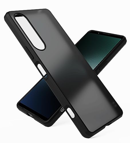 Image of For Xperia1 V Case, SO-51D SOG10 Case, Strap Hole, Compatible TPU Soft Case, Shockproof, Shockproof, Absorbent, Anti-Fingerprint, Thin, Lightweight, Translucent, Matte Finish, No Yellowing, Xperia One Mark for S.OZY Zero Rok (Black + White)