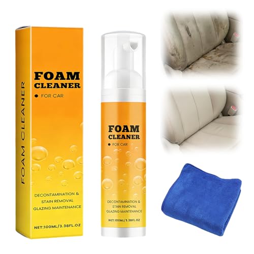 Multi-Purpose Car Interior Foam Cleaner with Cloths