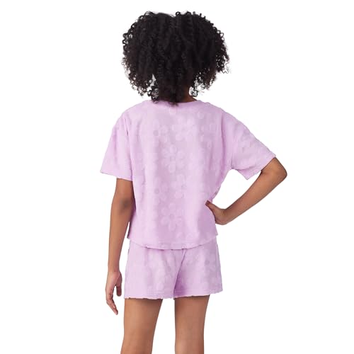 Image of Saint Eve Kids Girls 2 Piece Terry Outfit Set Soft T Shirt and Shorts Matching Lounge Set Summer Clothes for Girls
