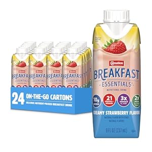 Carnation Breakfast Essentials Ready-to-Drink Creamy Strawberry, 8 FL OZ Carton,8 Fl Oz (Pack of 24)