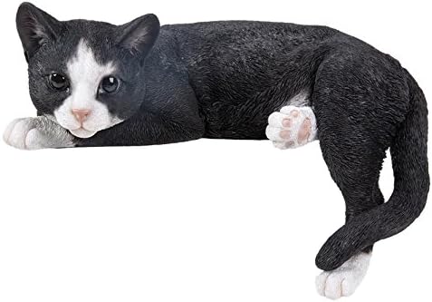 Vivid Arts XRL-DC69-B Black and White Laying Cat, Black/White