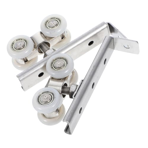 Ensamblaje de poleas para puerta corrediza Veemoon 2 piezas para instalación fácil y sin esfuerzo, kit de herrajes para puertas modernas miniatura 1