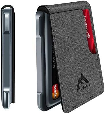 MURADIN Mens Wallet Tactical Bifold Wallets for Men Metal RFID Blocking Aluminum Money Cards Holder Gifts for Men (Grey)