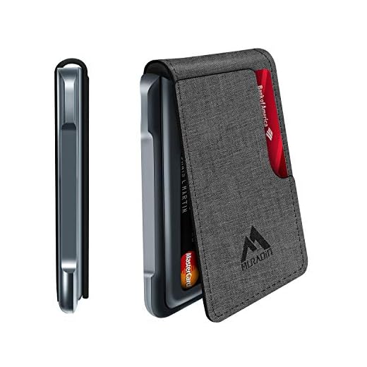 MURADIN Mens Wallet Tactical Bifold Wallets for Men Metal RFID Blocking Aluminum Money Cards Holder Gifts for Men (Grey)