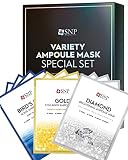 SNP - 12 Pcs Variety Ampoule Mask Set - 4 Bird's Nest, 4 Gold Mask with Collagen, 4 Diamond - Best G