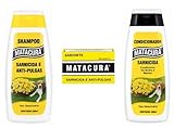 Kit Shampoo, Condicionador e sabonete Matacura anti pulgas e sarnicida