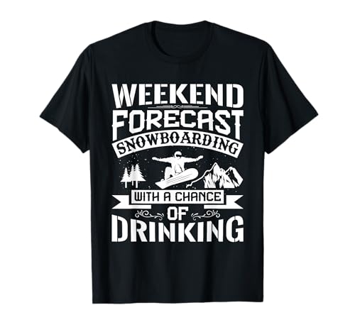 Weekend Forecast Vintage Winter Sports Snowboarding Gifts T-Shirt