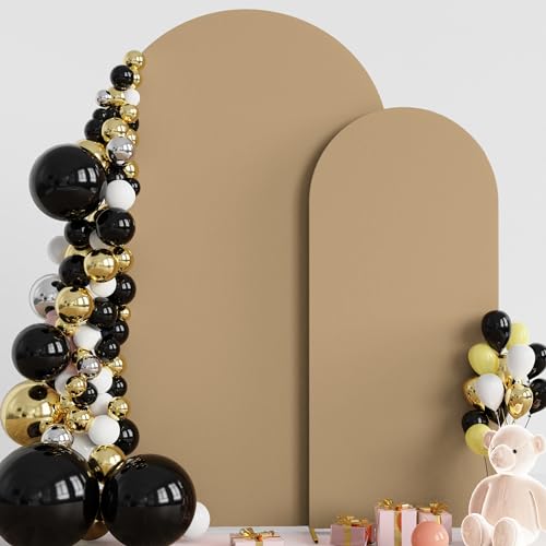 Wokceer Wedding Arch Stand Covers (7.2ft/6ft) Spandex Set, Khaki