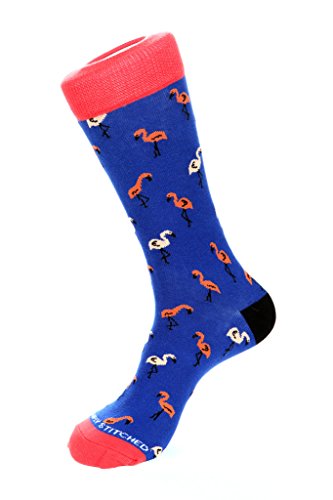 Colored FlamingoCrew Sock Fits Size 8 to 13 Medium Blue