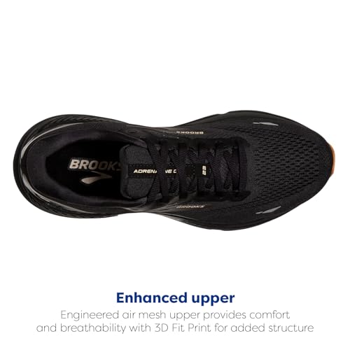 Brooks Women’s Adrenaline GTS 23 Supportive Running Shoe - Black/Cream/Biscuit - 7.5 Wide