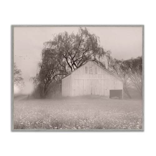 Quaint Wildflower Meadow Barn, 11 x 14 Inch Framed Giclée Print