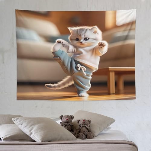Tapisserie chat mignon pour une décoration de maison douce et apaisante